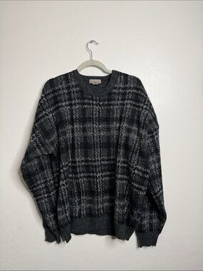 Windridge Charcoal Plaid Crewneck Sweater - Men's